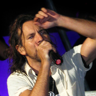 Eddie Vedder and Pearl Jam in concert in Italy 2006. Photo via Wikipedia Commons by marco annunziata.